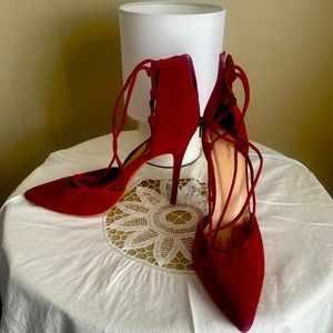 Stiletto burgundy heel